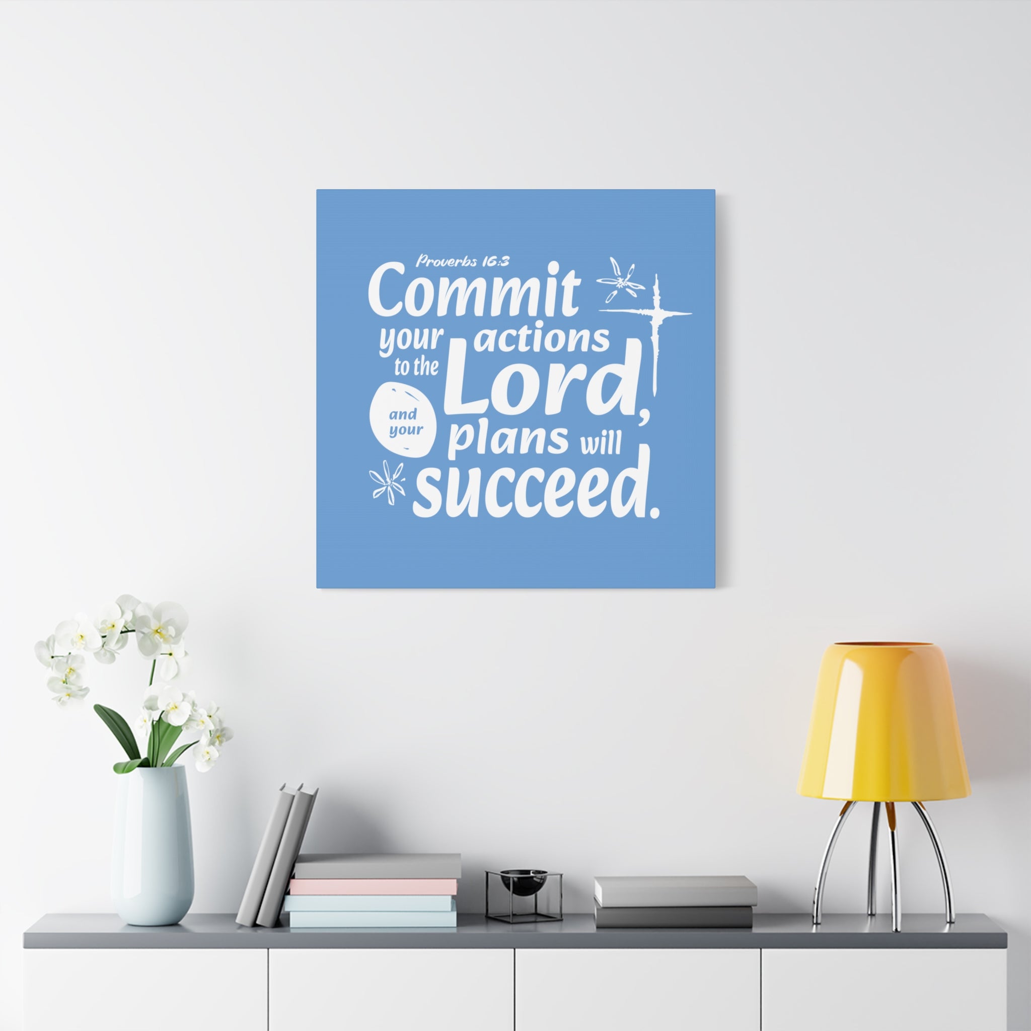 Proverbs Blue Wall Art Matte Canvas