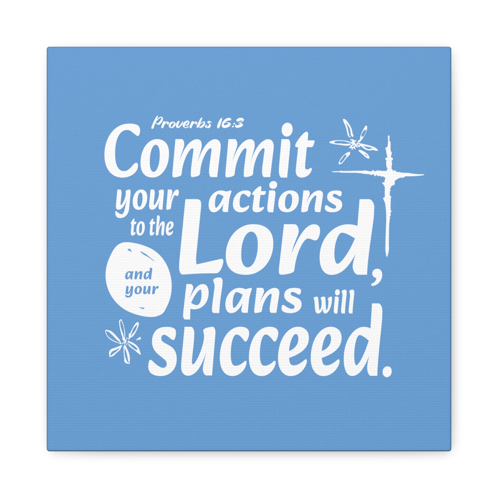 Proverbs Blue Wall Art Matte Canvas