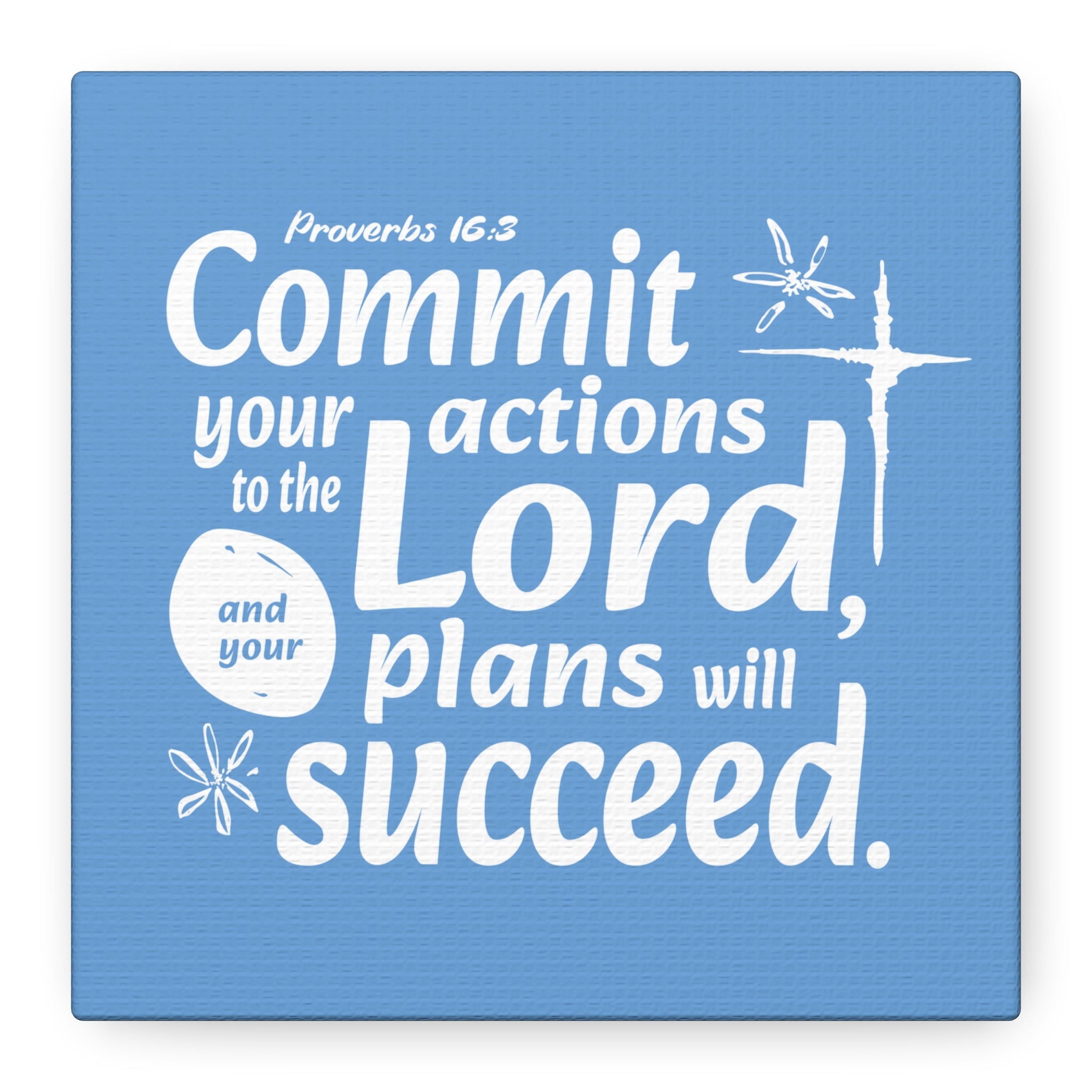 Proverbs Blue Wall Art Matte Canvas