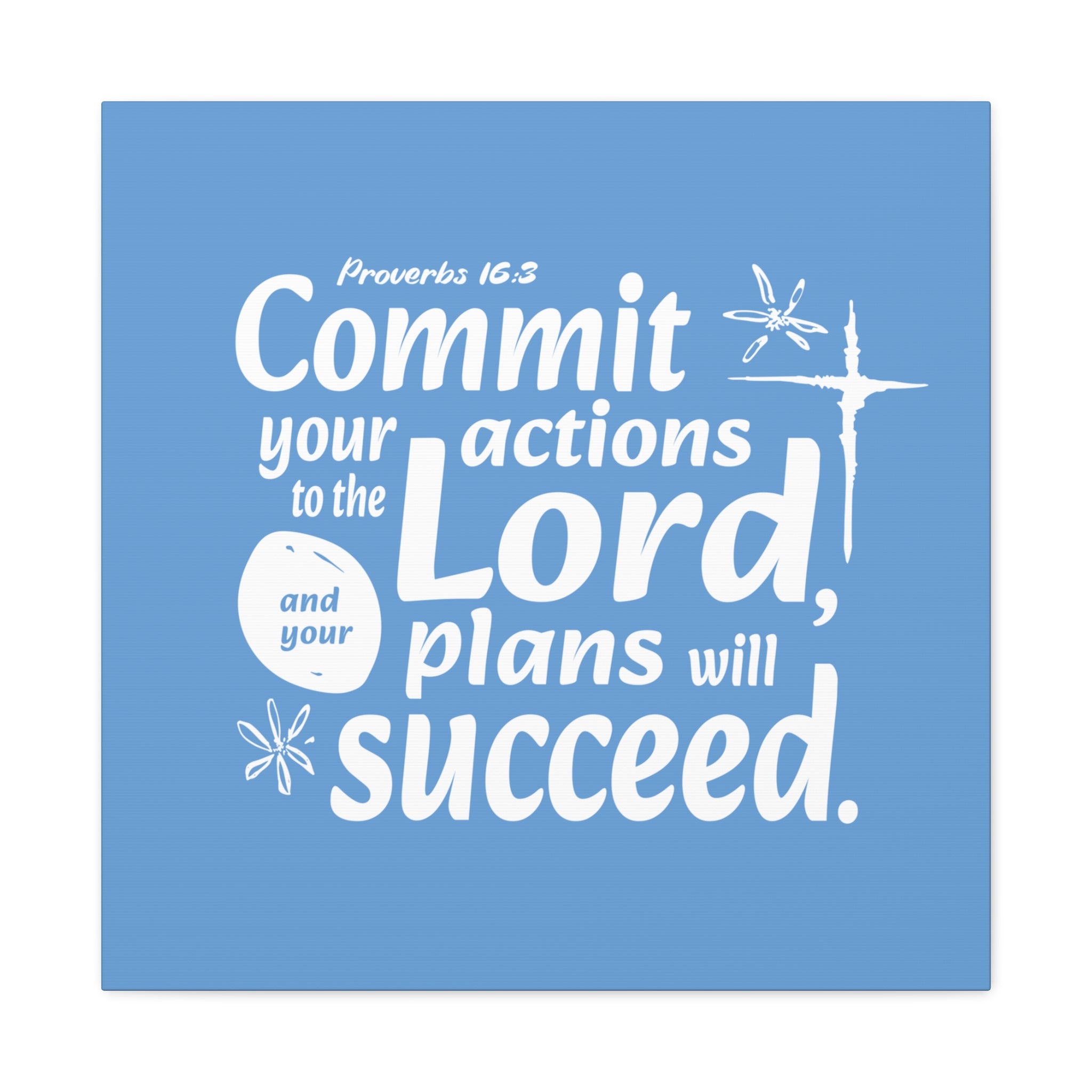 Proverbs Blue Wall Art Matte Canvas