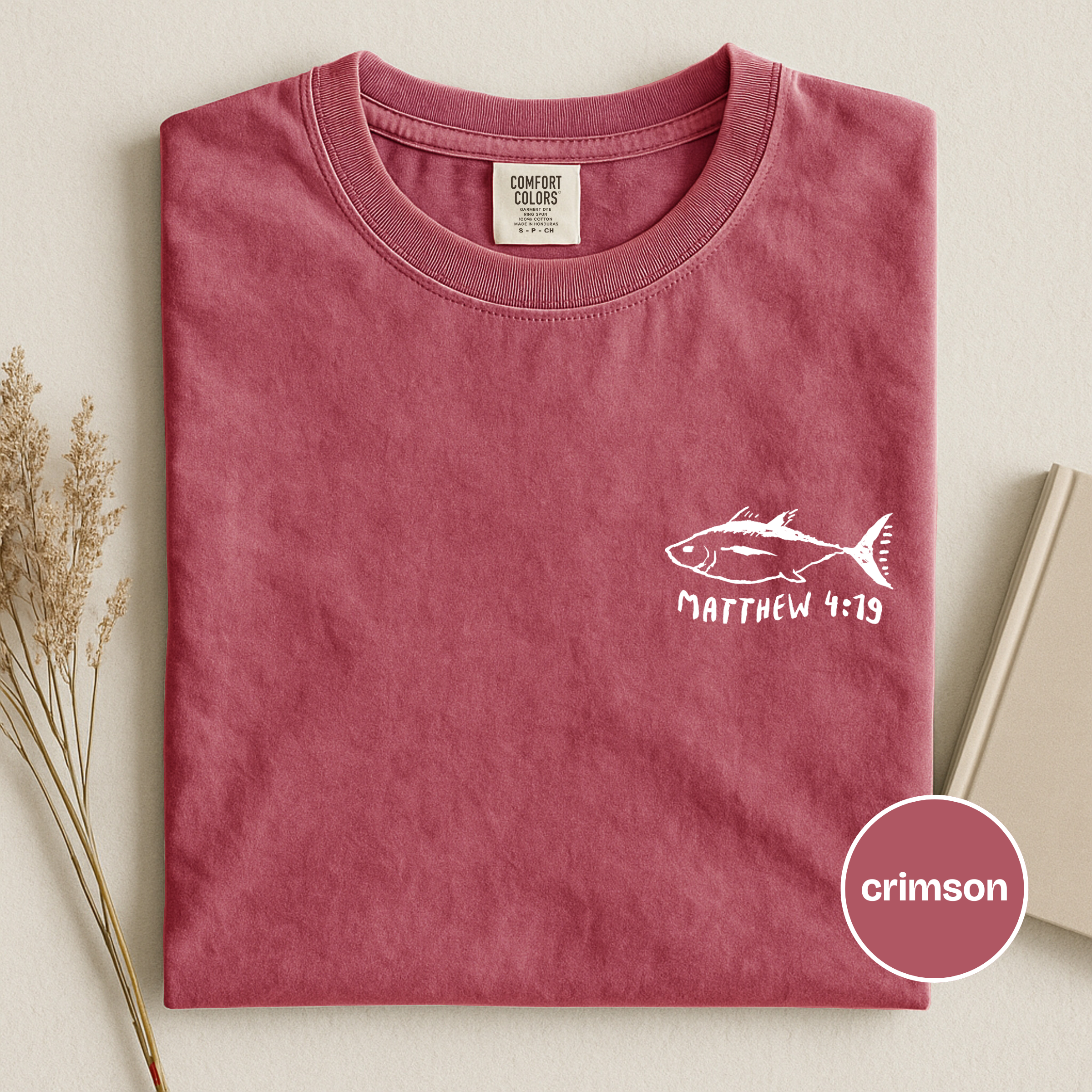 IXOYE Fisher of Men T‑Shirt, Garment-Dyed Vintage Graphic Christian Tee