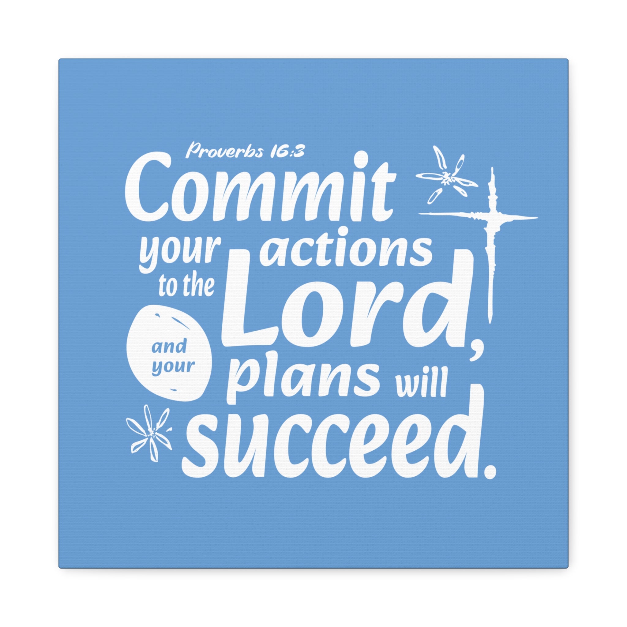 Proverbs Blue Wall Art Matte Canvas