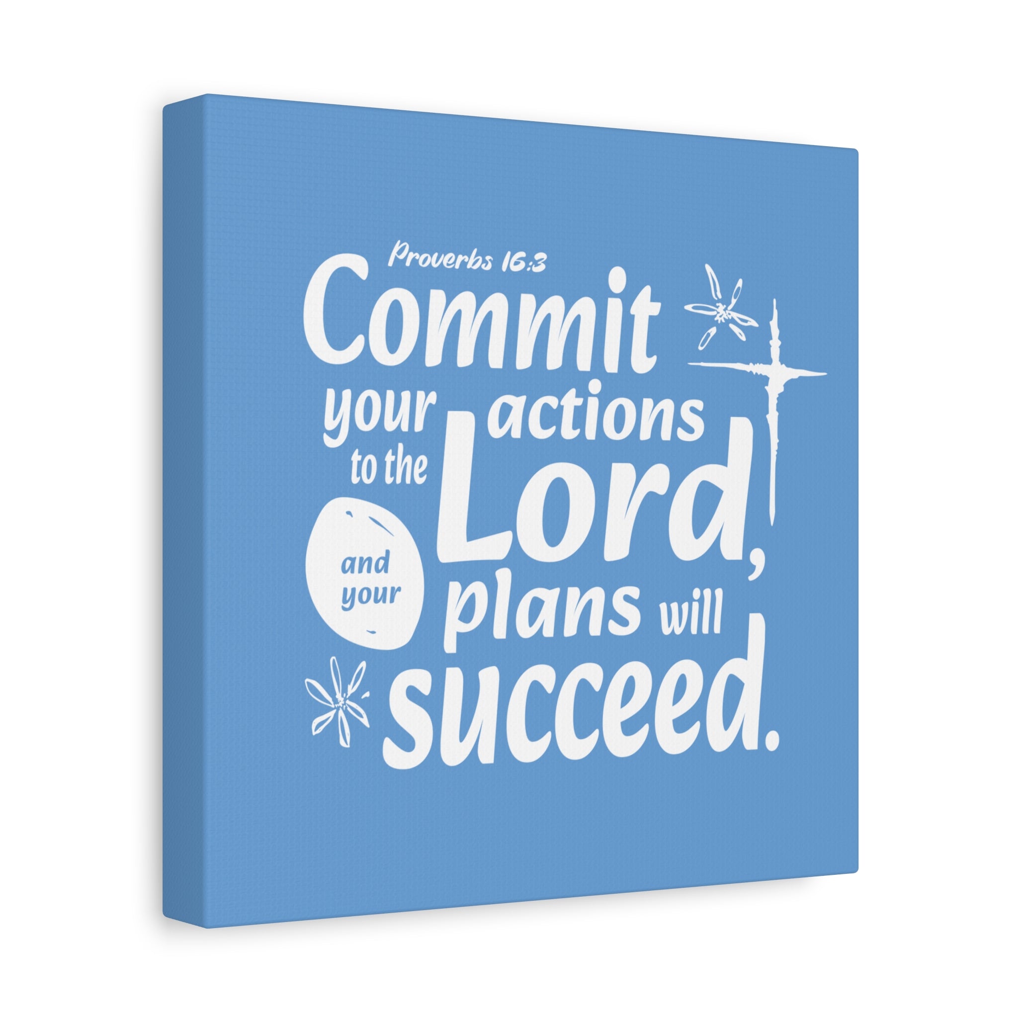 Proverbs Blue Wall Art Matte Canvas