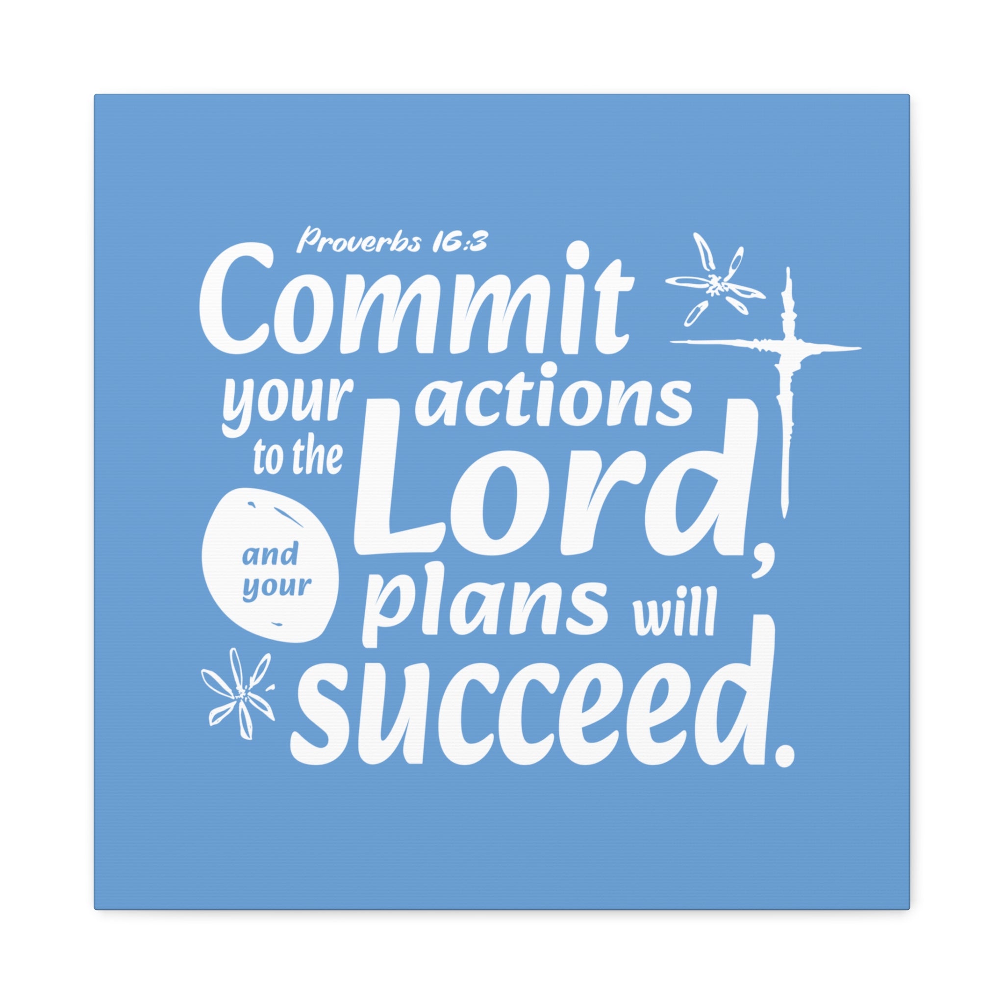 Proverbs Blue Wall Art Matte Canvas