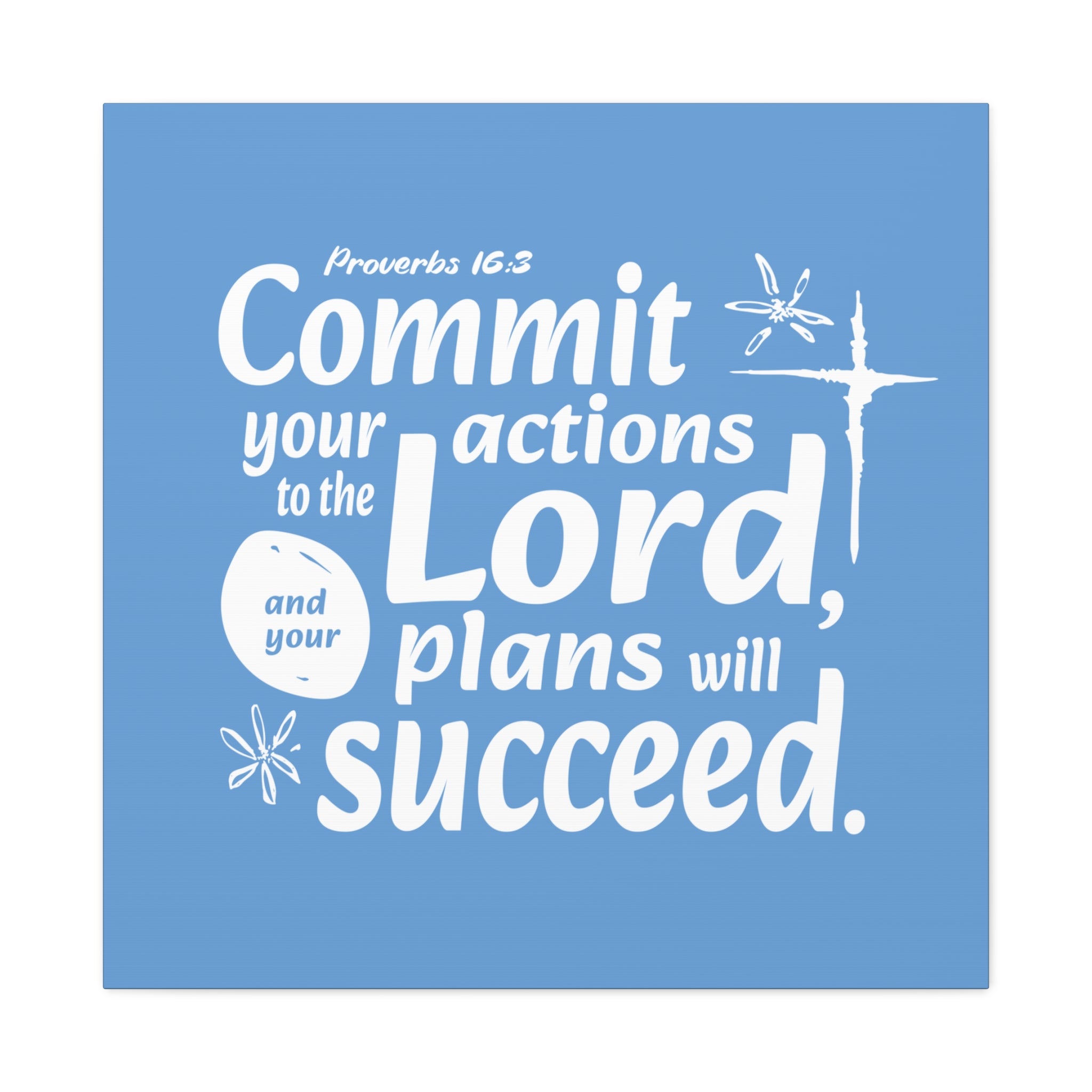 Proverbs Blue Wall Art Matte Canvas