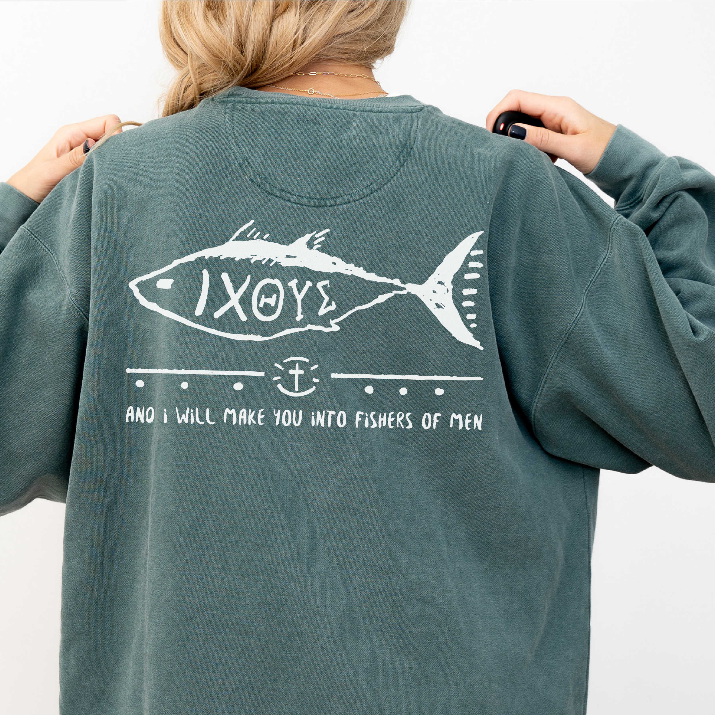 Fish Graphic Sweatshirt, Evangelical Sweater