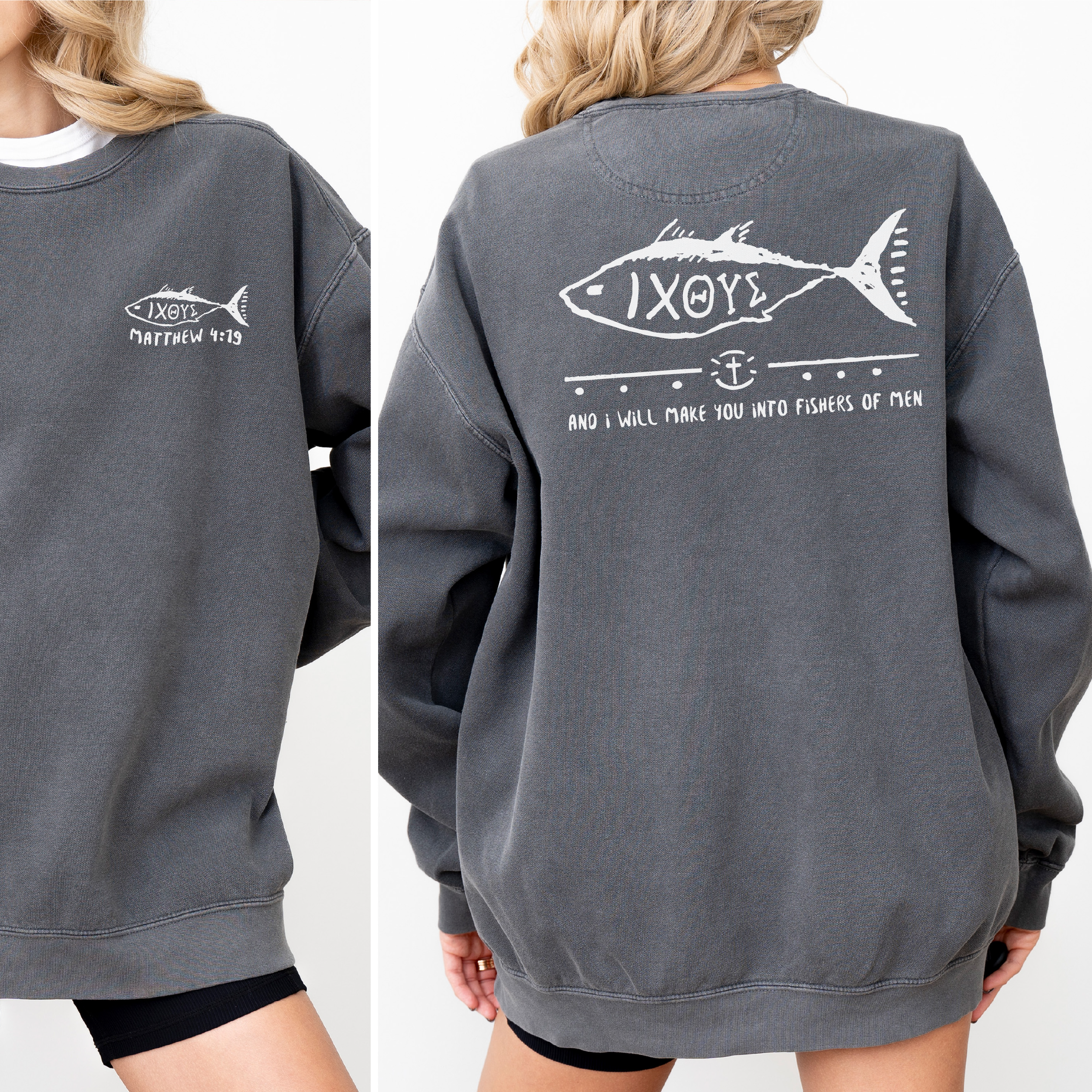 Fish Graphic Sweatshirt, Evangelical Sweater