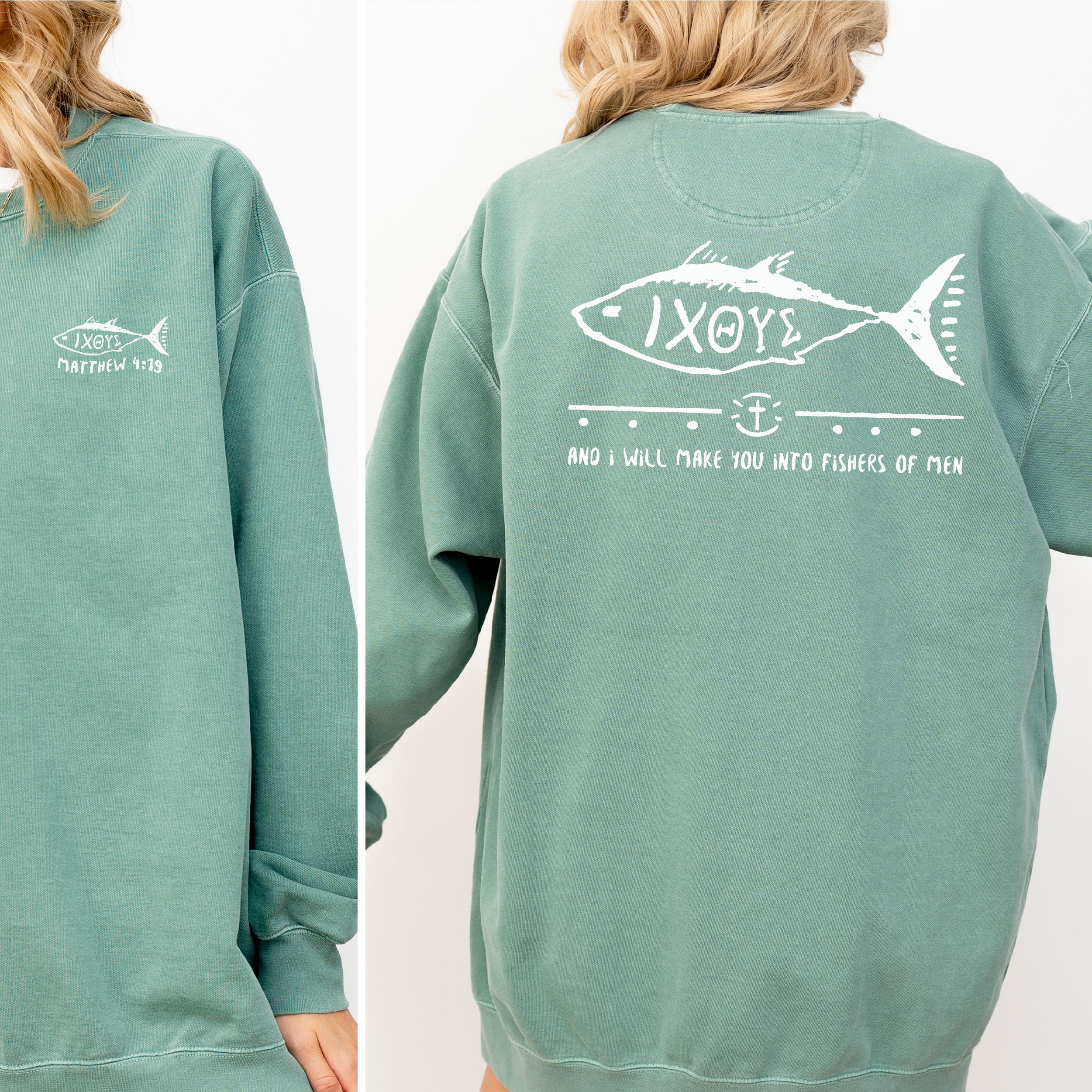 Fish Graphic Sweatshirt, Evangelical Sweater
