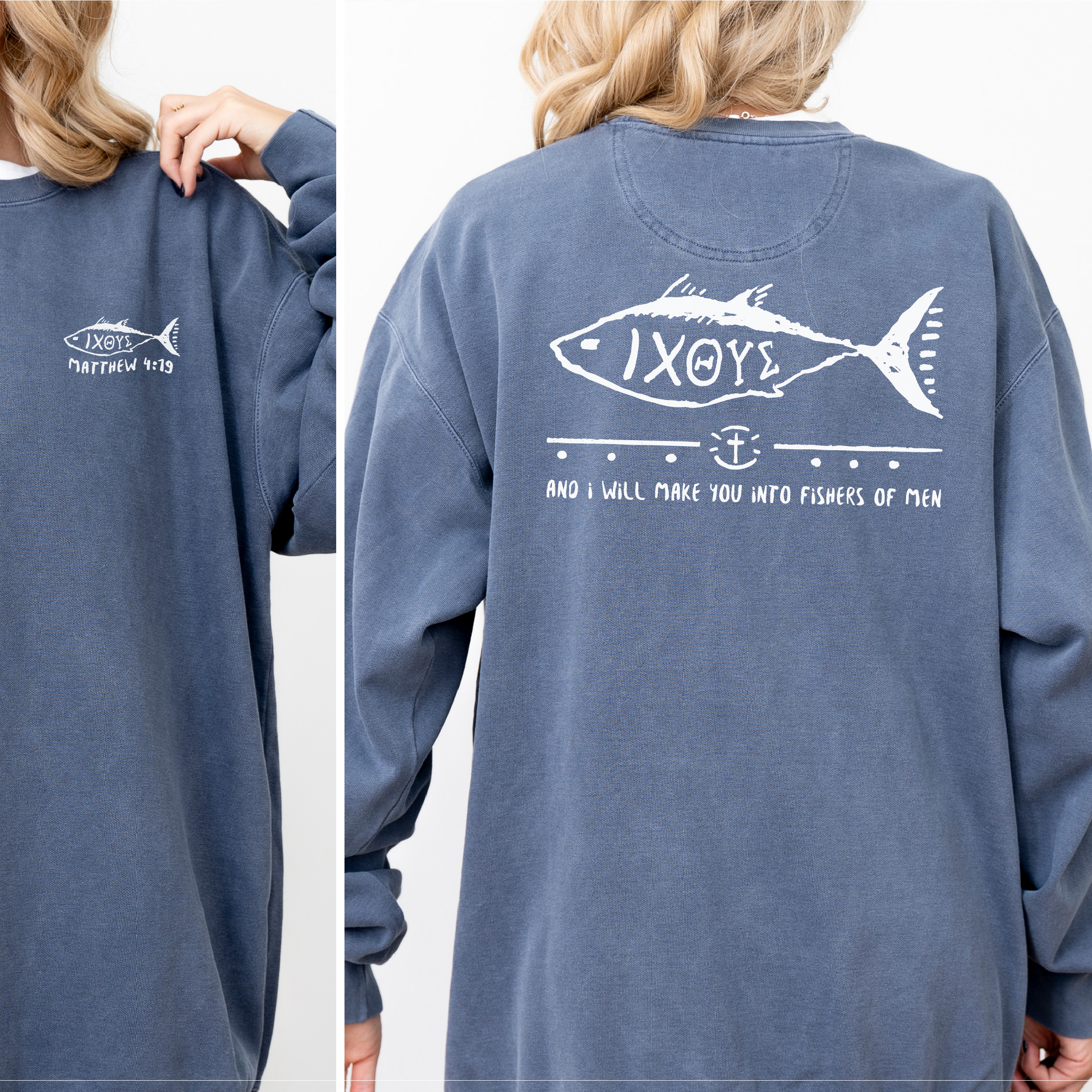 Fish Graphic Sweatshirt, Evangelical Sweater