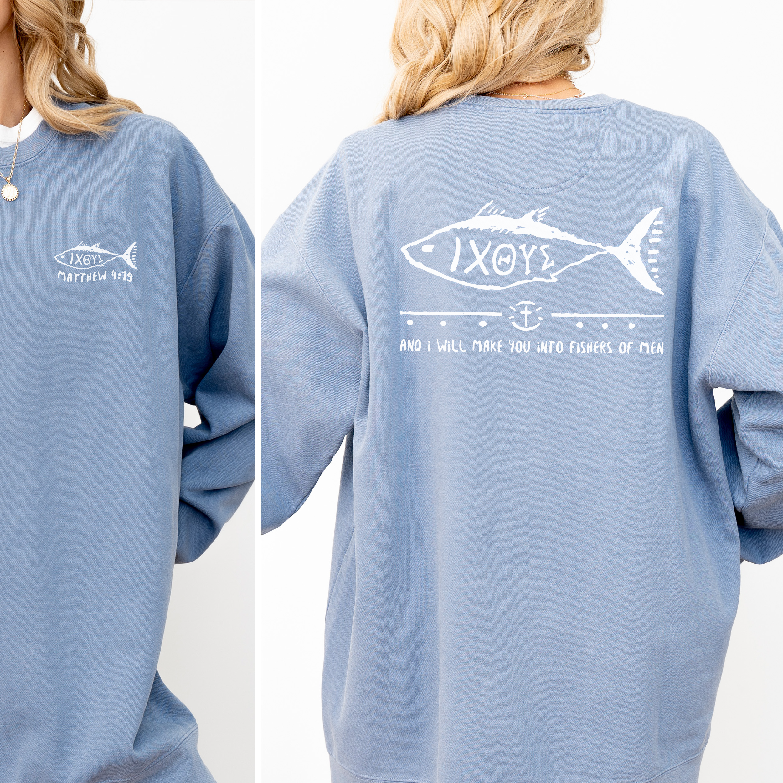 Fish Graphic Sweatshirt, Evangelical Sweater