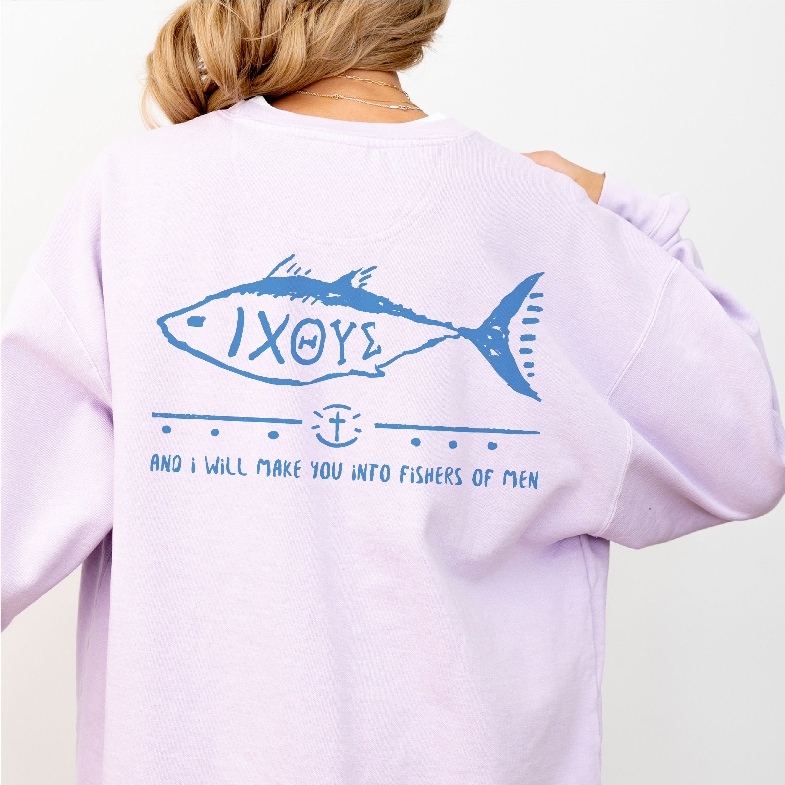Fish Graphic Sweatshirt, Evangelical Sweater