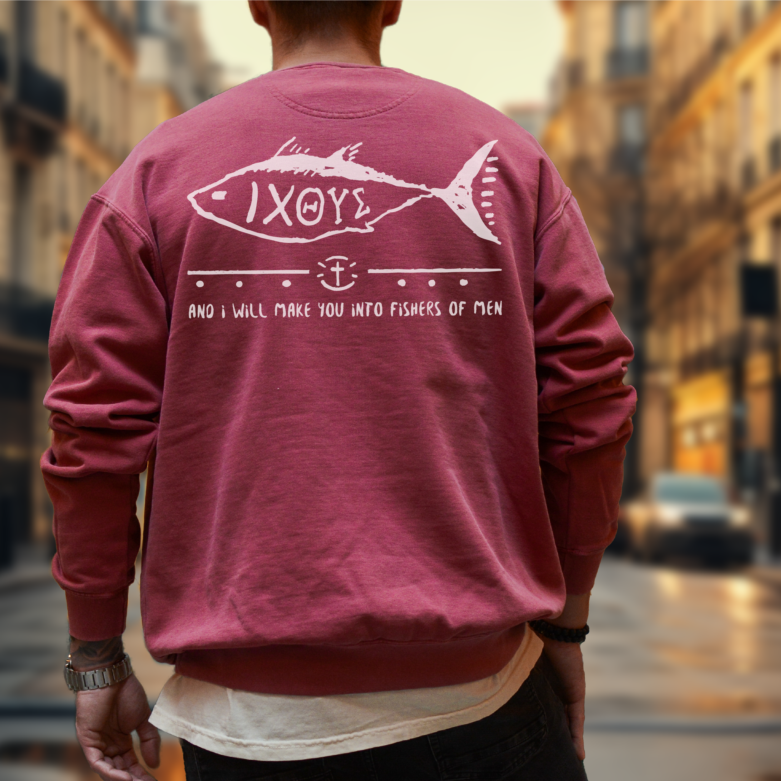 Fish Graphic Sweatshirt, Evangelical Sweater