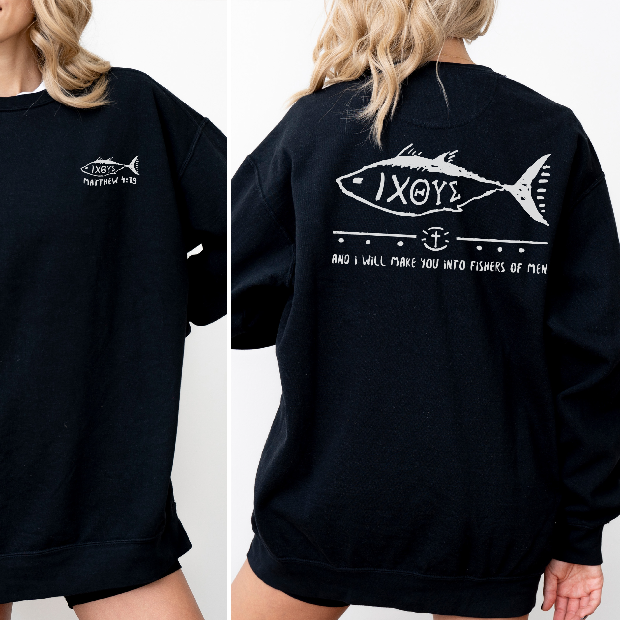 Fish Graphic Sweatshirt, Evangelical Sweater