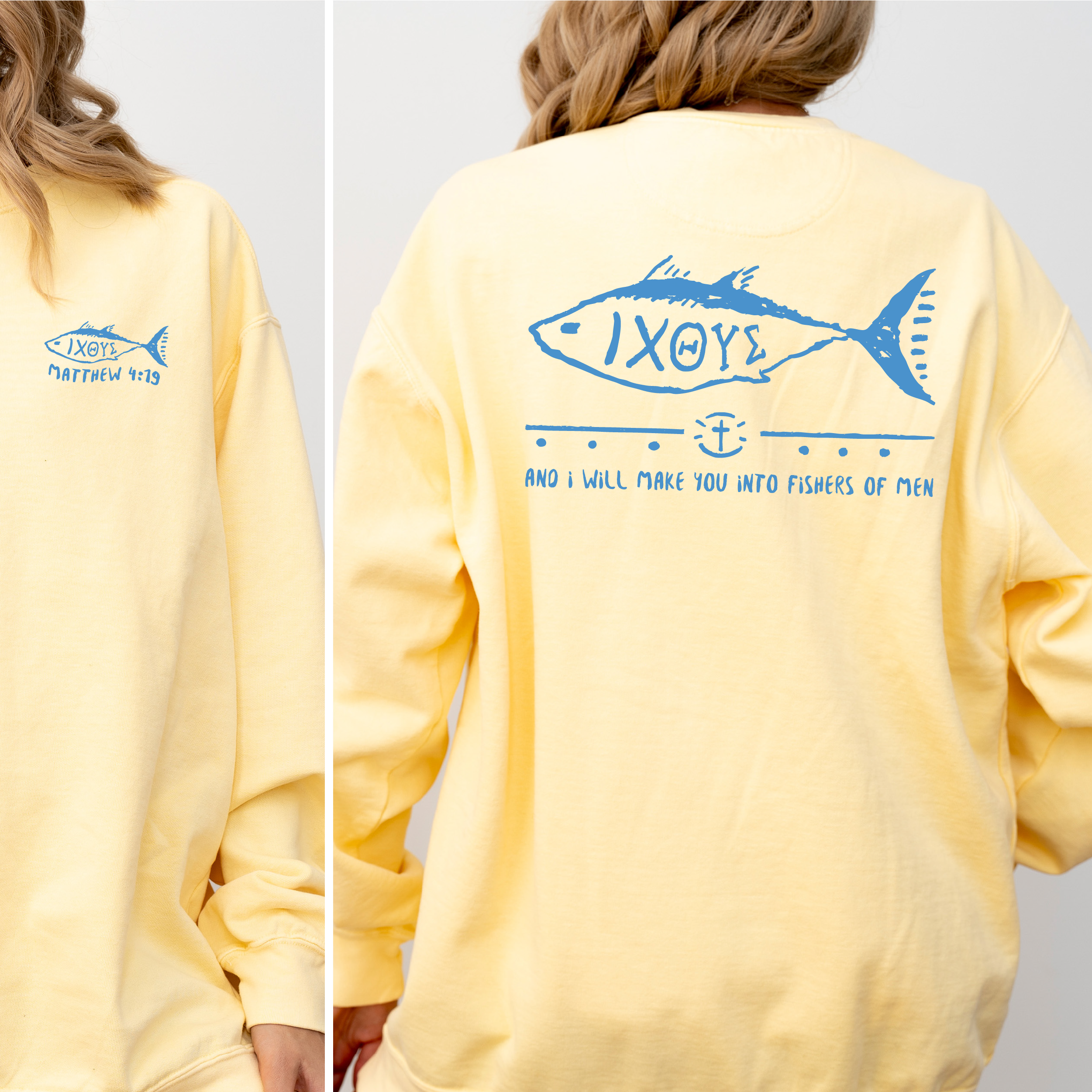 Fish Graphic Sweatshirt, Evangelical Sweater