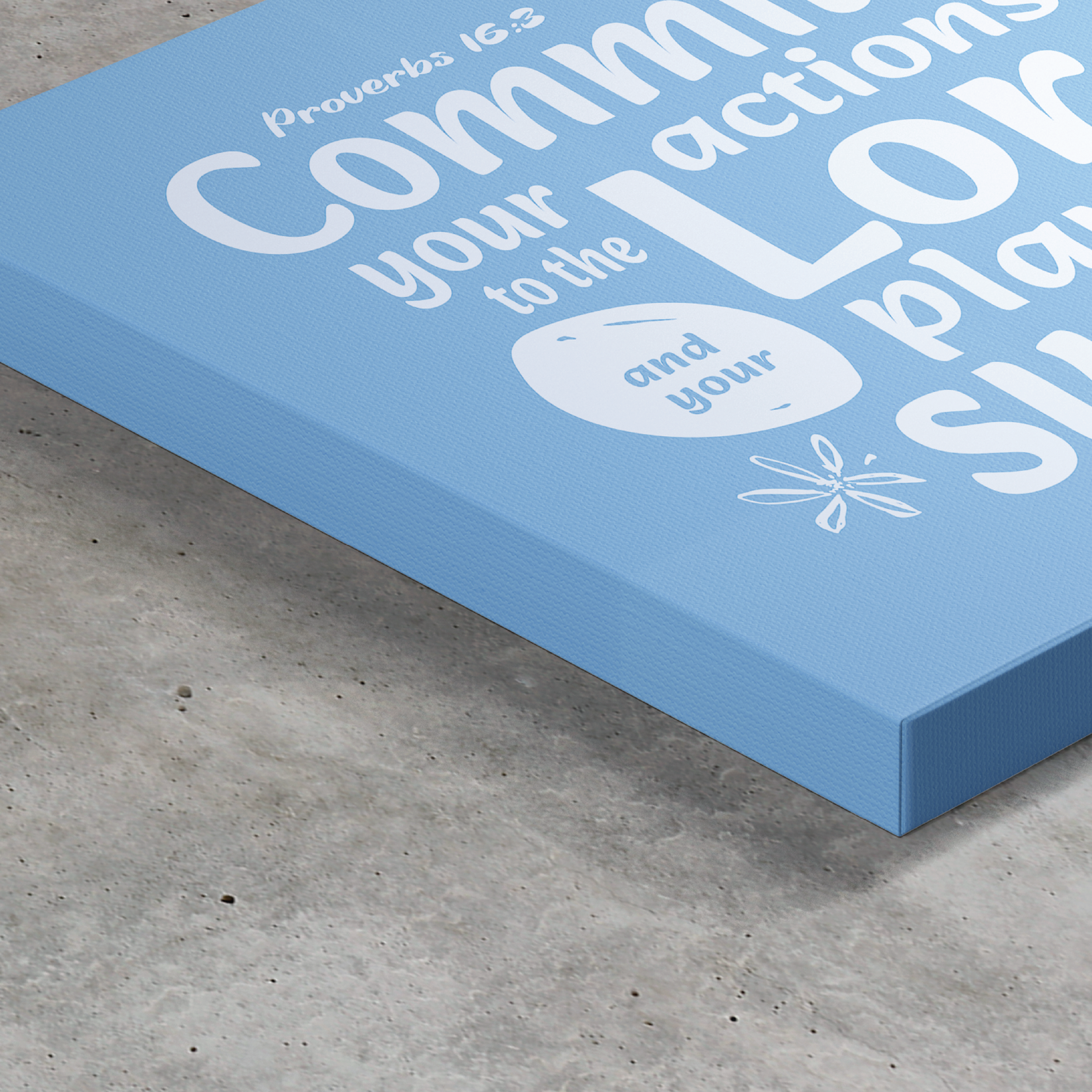 Proverbs Blue Wall Art Matte Canvas