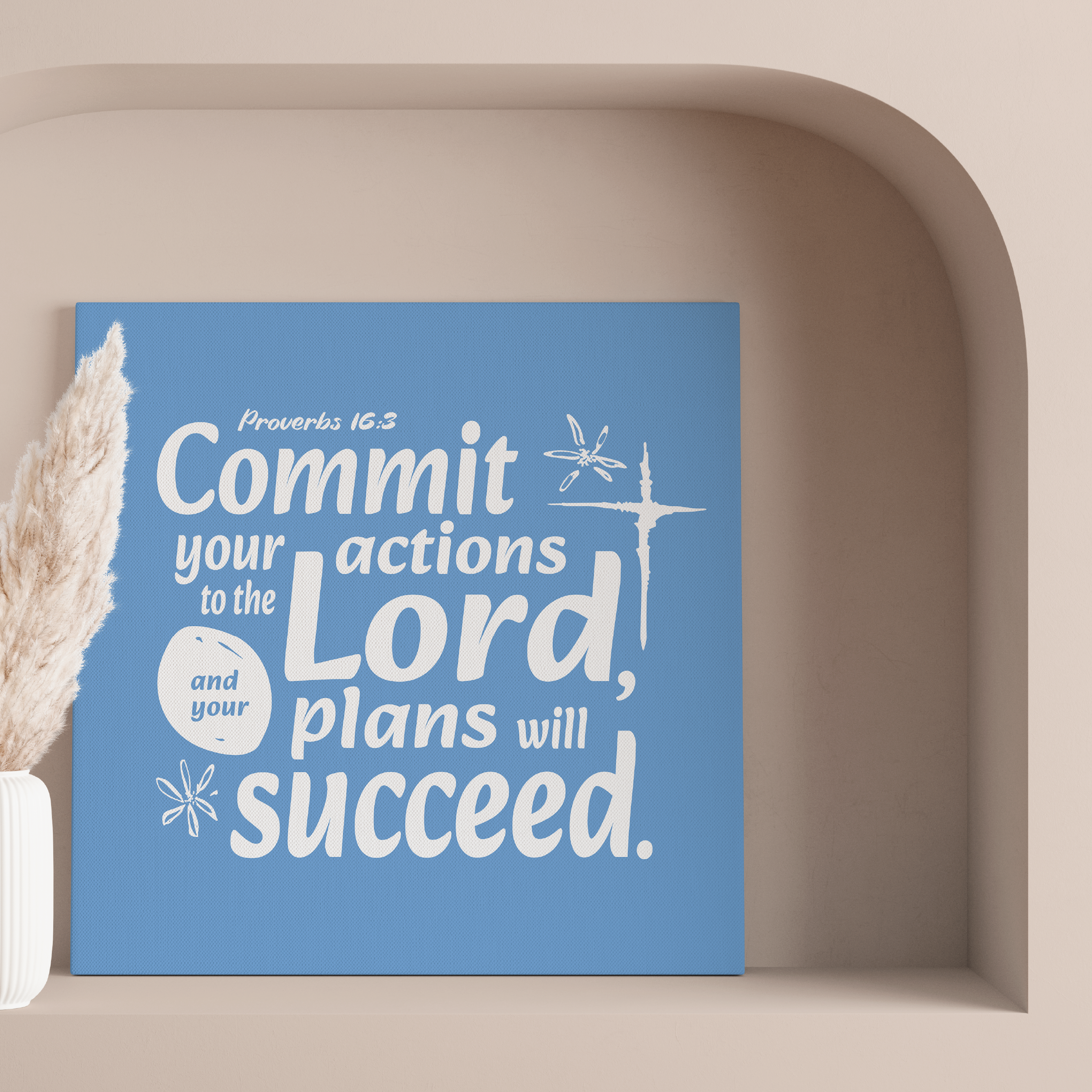 Proverbs Blue Wall Art Matte Canvas